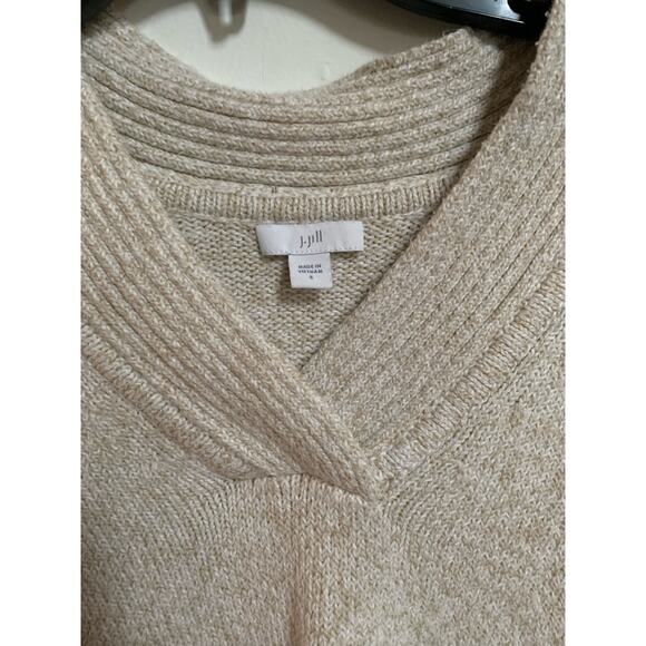 J.Jill Beige V Neck Cream Long Sleeve Soft Small Women's Sweater - Picture 5 of 5